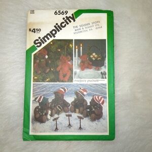 SIMPLICITY 6569 Small and Large Felt and Fabric Bears, only 17 pieces, c…